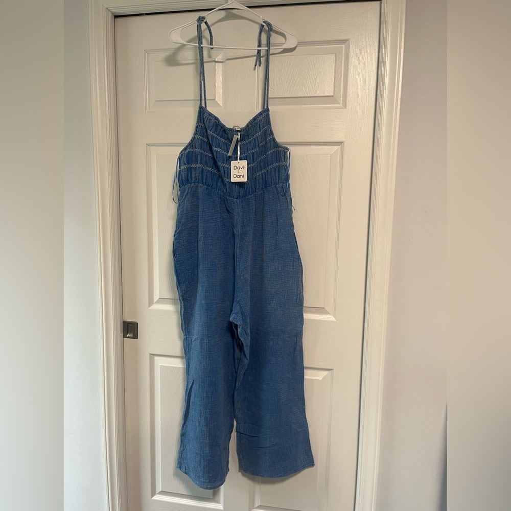 NWT Davi & Dani Tie Strap Overall Size Large